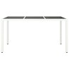 Table de jardin 150x90x75 cm Verre trempé/résine tressée Blanc 