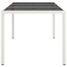 Table de jardin 150x90x75 cm Verre trempé/résine tressée Blanc 