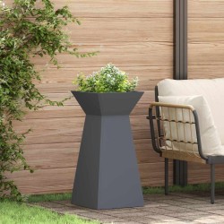 Jardinières en colonne , 2 pcs avec bol anthracite, 35x35x73 cm en acier. 