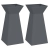 Jardinières en colonne , 2 pcs avec bol anthracite, 35x35x73 cm en acier. 