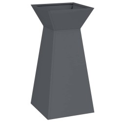 Jardinières en colonne , 2 pcs avec bol anthracite, 35x35x73 cm en acier. 