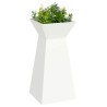 Pots de jardin en pilier 2 pcs, avec bol blanc de 35x35x73 cm en acier. 