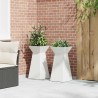 Pots de jardin en pilier 2 pcs, avec bol blanc de 35x35x73 cm en acier. 