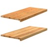Appuis de fenêtre 2 pcs marron clair bois de chêne massif 