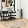 Tapis ISTAN à poils longs aspect brillant beige Ø 120 cm 
