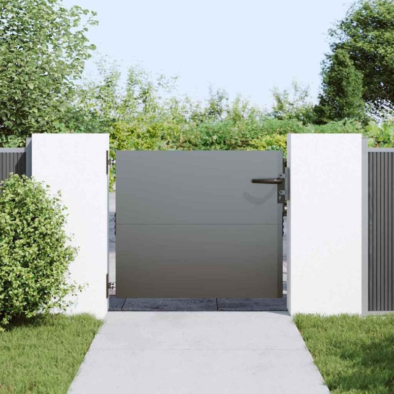 Porte de Jardin Noir 105 x 100 cm Acier peint par poudre 
