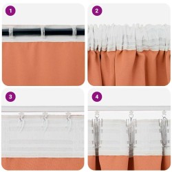 Rideaux 2 pcs Couleur terre cuite 245 x 140 cm Polyester 