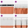 Rideaux 2 pcs Couleur terre cuite 245 x 140 cm Polyester 