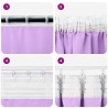 Rideaux avec des rideaux 2 pcs Violet 245 x 140 cm Polyester 