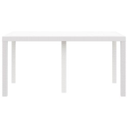 Table de Jardin Blanche 150x100x73 cm en Poly Rattan 