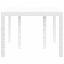 Table de Jardin Blanche 150x100x73 cm en Poly Rattan 