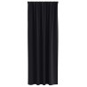 Rideaux avec des rideaux 2 pcs Noir 245 x 140 cm Polyester 