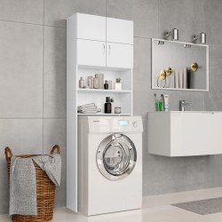 Meuble de machine à laver Blanc 64x25,5x190cm Bois d'ingénierie 
