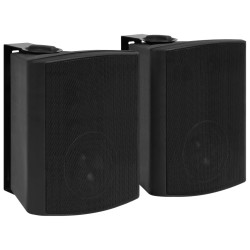 Haut-parleurs stéréo muraux 2 pcs noir intérieur extérieur 120W 