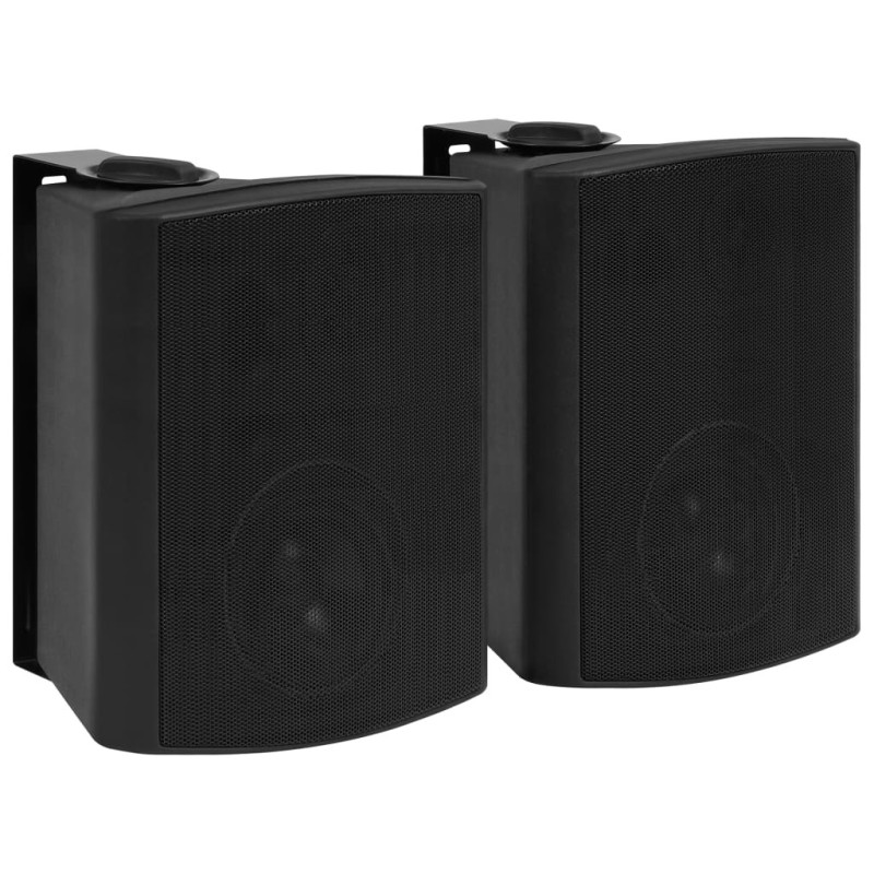 Haut-parleurs stéréo muraux 2 pcs noir intérieur extérieur 120W 