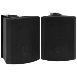 Haut-parleurs stéréo muraux 2 pcs noir intérieur extérieur 120W 