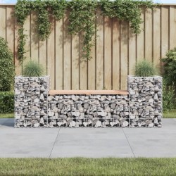 Banc de jardin design gabion 183x41x60,5 cm bois massif douglas 