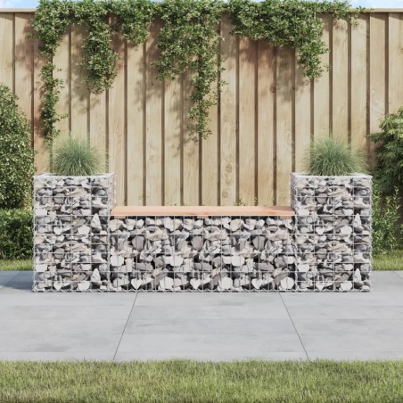 Banc de jardin design gabion 183x41x60,5 cm bois massif douglas 