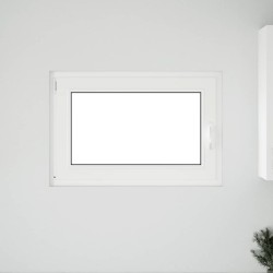 Fenêtre de sous-sol« RISOR » 90 x 50 cm oscillo-battante DIN gauche blanche 