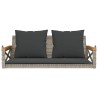 Balancelle avec coussins gris 109x62x40 cm résine tressée 