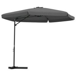 Parasol d'extérieur avec poteau en acier 300 cm Anthracite 