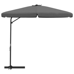 Parasol d'extérieur avec poteau en acier 300 cm Anthracite 