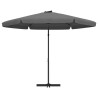 Parasol d'extérieur avec poteau en acier 300 cm Anthracite 