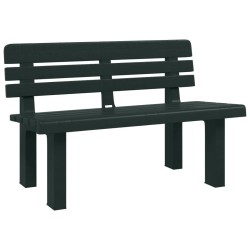 Banc de jardin vert 110x52x71 cm polypropylène 