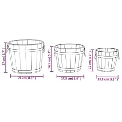 Ensemble de jardinière godet 3 pcs bois massif de sapin 