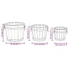 Ensemble de jardinière godet 3 pcs bois massif de sapin 