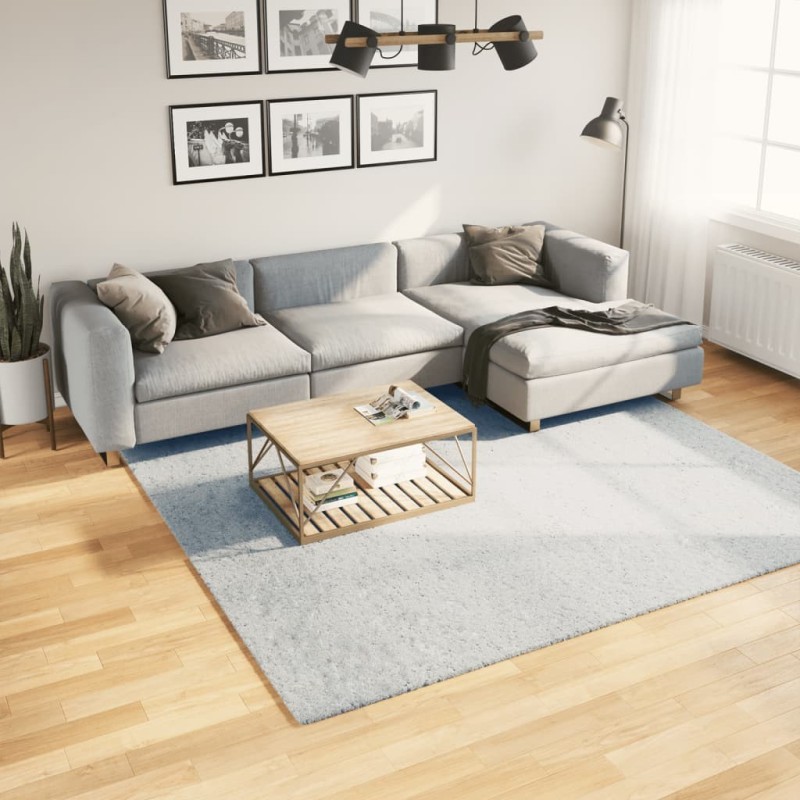 Tapis HUARTE à poils courts doux et lavable bleu 240x240 cm 