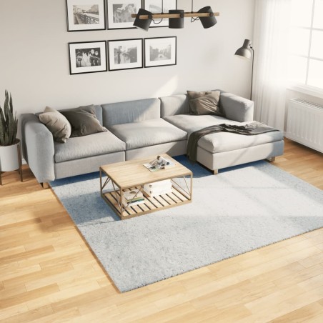 Tapis HUARTE à poils courts doux et lavable bleu 240x240 cm 