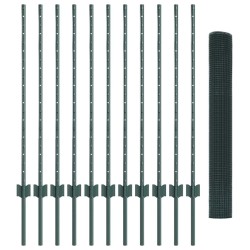 Kit de clôture de jardin en grillage à poules Ensemble de 2 Vert 