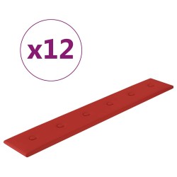 Panneaux muraux 12 pcs Bordeaux 90x15 cm Similicuir 1,62 m² 