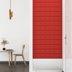 Panneaux muraux 12 pcs Bordeaux 90x15 cm Similicuir 1,62 m² 