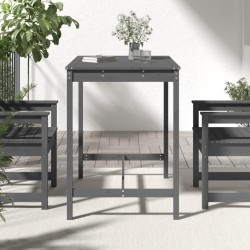 Table de jardin gris 121x82,5x110 cm bois massif de pin 