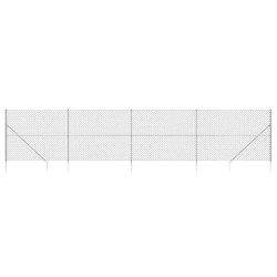 Clôture à mailles losangées avec ancrage argenté 1,6x10 m 