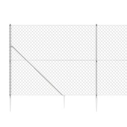 Clôture à mailles losangées avec ancrage argenté 1,6x10 m 