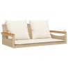 Balancelle avec coussins beige 109x62x40 cm résine tressée 