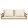 Balancelle avec coussins beige 109x62x40 cm résine tressée 