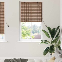 Store de Fenêtre avec des rideaux Marron 100 x 220 cm Bambou 