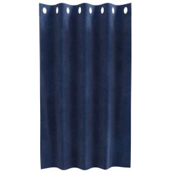 Rideaux occultants avec œillets 2 pcs en velours bleu foncé 