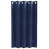 Rideaux occultants avec œillets 2 pcs en velours bleu foncé 