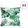 Coussins de canapé lot de 4 motif de feuilles 40x40 cm tissu 