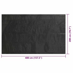 Couverture de piscine Noir 400 x 200 cm PE 