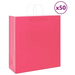Sacs en papier 50 pcs avec poignées rose 45x17x48 cm 