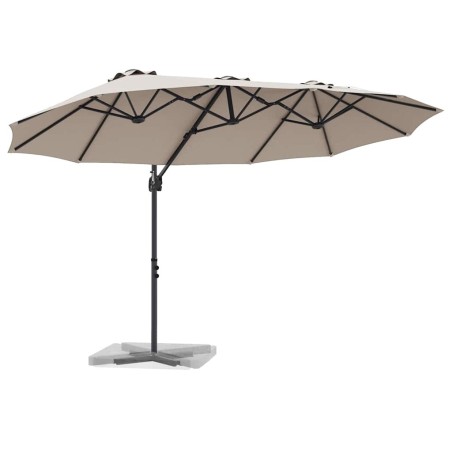 Parasol cantilever de jardin Taupe 372 x 198 x 253 cm 