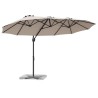 Parasol cantilever de jardin Taupe 372 x 198 x 253 cm 