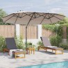 Parasol cantilever de jardin Taupe 372 x 198 x 253 cm 