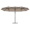Parasol cantilever de jardin Taupe 372 x 198 x 253 cm 